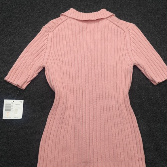 Vintage Y2K Crazy Horse Polo Sweater Ribbed Knit Preppy Women Size S Pink - Picture 6 of 11